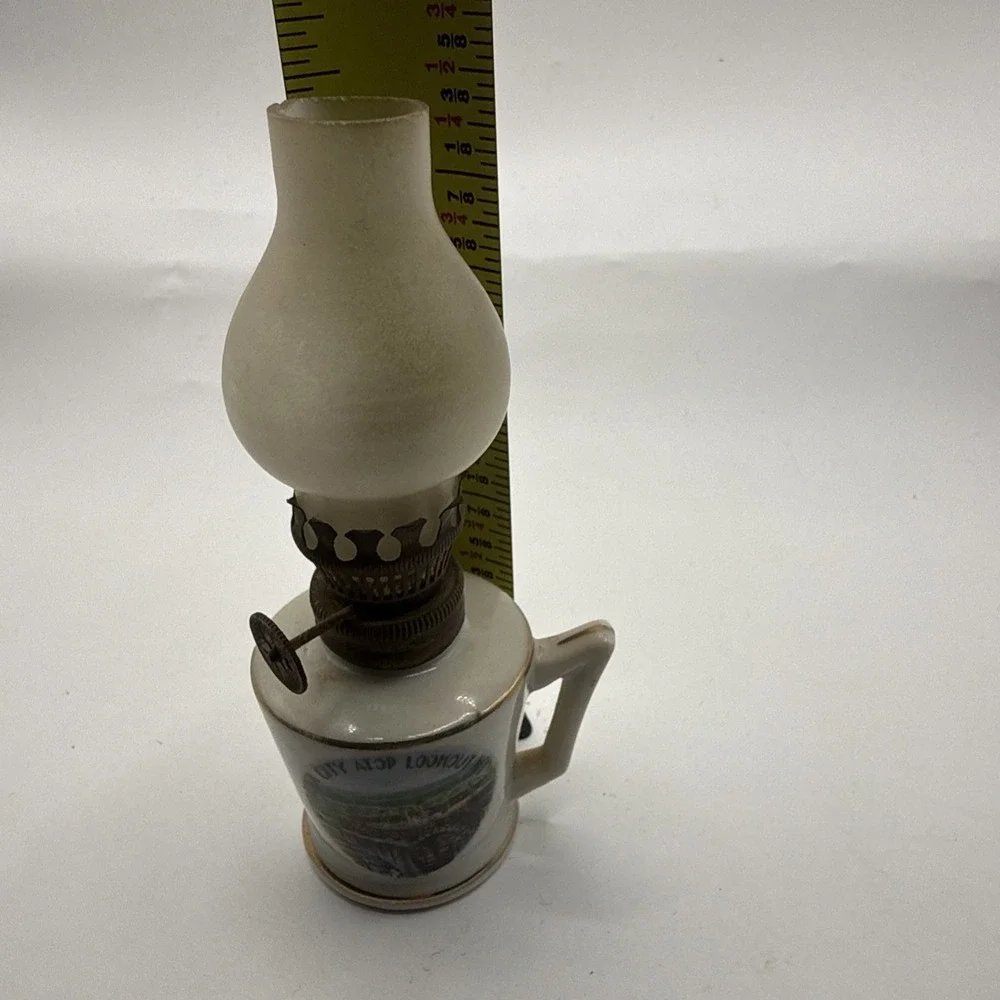 Vintage Rock City Atop Lookout MT Souvenir Miniature Oil Lamp